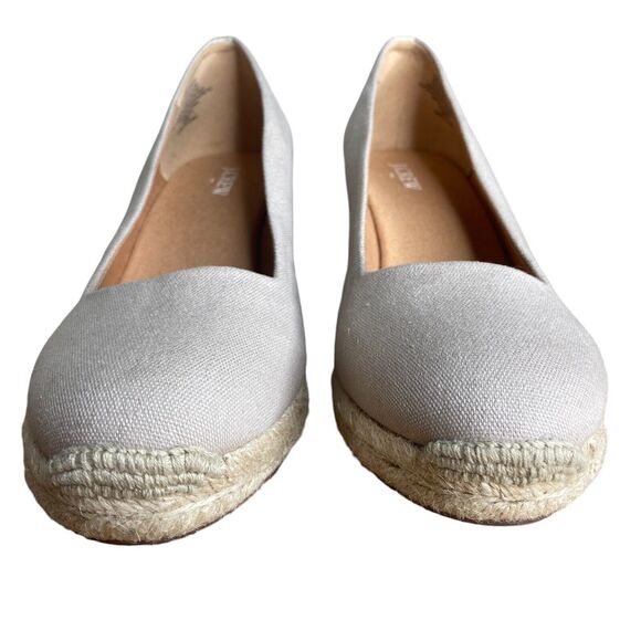 J. Crew Women’s Shoes Size 9.5 Cream Canvas Espadrille Wedges in Flax AL003 - Picture 11 of 11